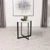 Coaster Fine Furniture 707697 Tobin - Square Marble Top End Table - White And Black