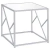 CoasterEssence 720794 Provins - 3 Piece Occasional Table Set - Clear Mirror And Chrome