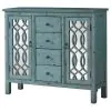 CoasterEveryday 950736 Rue - 4-Drawer Wood Trellis Accent Storage Cabinet - Blue