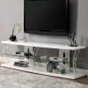 Furniture of America CM5901WH-TV-60 Ernst - TV Stand - White / Clear