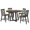 Intercon HP-TA-4260G-BBP-C Harper - Round Counter Table - Brushed Brown / Pecan