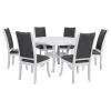 Coaster Fine Furniture 109330-S7 Judd - 7 Piece Round Wood Dining Table Set - Pearl White