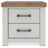 Benchcraft® B4615-92 Savonport - Two Drawer Night Stand - White / Brown