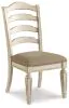 Ashley Furniture D743-01 Realyn - Dining UPH Side Chair (Set of 2) - Ladderback - Chipped White