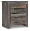 Ashley Furniture B211-92 Drystan - Two Drawer Night Stand - Brown / Beige