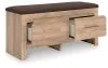 Ashley Furniture PCB1360-09 Kinlanni - Bedroom Upholstered Storage Bench - Tan / Brown