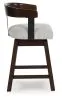 Ashley Furniture D596-224 Haddigan - Upholstered Swivel Barstool (Set of 2) - Dark Brown