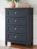 Ashley Furniture B414/21/26/45/87/84/86/92(2) Ashley Furniture B414/21/26/45/87/84/86/92(2) Landocken - 8 Pc. - Dresser, Mirror, Chest, Full Panel Bed, 2 Nightstands - Brown / Blue