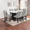 New Classic 45-1221-D6C New Classic 45-1221-D6C Faust - Adjustable Table With 6 Counter Chairs - White / Gray