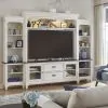 Liberty Furniture 417-ENT-ECP Allyson Park - Entertainment Center With Piers - Wirebrushed White / Charcoal