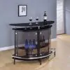 CoasterEssence 101065 Amarillo - Freestanding Glass Top Home Bar Wine Cabinet - Black