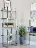 CoasterEssence 805538 Hartford - 5-Shelf Glass Bookshelf - Chrome