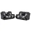 New Classic 22-U7005BKG-2PM New Classic 22-U7005BKG-2PM Nikko - Power P1 2 Piece Sofa & Loveseat - Black / Gray