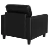 Coaster Fine Furniture 504666 Scotland - Faux Leather Upholstered Track Arm Chair - Black