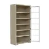 Pulaski Furniture P021776 Contemporary 5-Shelf Glass Door Bookcase - Light Brown