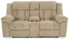 Ashley Furniture 6930518 Tip-Off - Power Reclining Loveseat With Console / Adj Headrest - Wheat