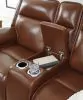 Ashley Furniture U1120418 Healy Pier - Power Reclining Loveseat With Console / Adj Headrest - Chocolate