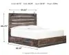 Ashley Furniture B211/31/36/58/56/160/B100-14 Ashley Furniture B211/31/36/58/56/160/B100-14 Drystan - 6 Pc. - Dresser, Mirror, King Panel Bed with 2 Side Drawers - Brown / Beige
