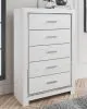 Ashley Furniture B2640/31/36/46/58/56/97 Ashley Furniture B2640/31/36/46/58/56/97 Altyra - 6 Pc. - Dresser, Mirror, Chest, King Panel Bed - White