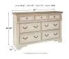 Ashley Furniture B743/31/36/46/78/76/99/93(2) Ashley Furniture B743/31/36/46/78/76/99/93(2) Realyn - 8 Pc. - Dresser, Mirror, Chest, King Upholstered Sleigh Bed, 2 Nightstands - Two-tone