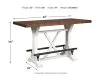 Ashley Furniture D546/13/224(4)/60 Ashley Furniture D546/13/224(4)/60 Valebeck - 6 Pc. - Counter Table, 4 Barstools, Server - White
