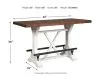 Ashley Furniture D546/13/524(4)/60 Ashley Furniture D546/13/524(4)/60 Valebeck - 6 Pc. - Counter Table, 4 Swivel Barstools, Server - White