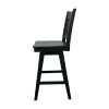 Intercon BS-BS-280W-BLK-K24 Wooden Barstool With Slat Back - Black
