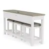 Riverside Furniture 37216 Cora - Workstation (Sofa Table With 3 Stools) - Cloud / Fog