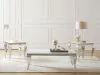 CoasterEssence 707767 Carone - Square End Table - White And Chrome