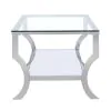 CoasterEssence 720338 Saide - Rectangular Glass Top Coffee Table - Chrome