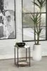 CoasterEssence 931204 Noemie - Round Marble Top Accent Side Table - White And Gunmetal