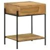 CoasterEssence 959556 Declan - 1-Drawer Wood Accent Side Table - Natural Mango