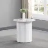 Coaster Fine Furniture 708337 Rowena - Round Sintered Stone End Table - White Faux Marble