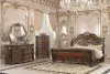 New Classic 00-2477-14C Bella Notte - 6/6 Eastern King 4 Piece Set (Padded Sleigh Bed, Dresser, Mirror, Chest) - Cherry