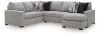 Benchcraft® 66804S2 Lakepoint - 2-Piece Sectional With RAF Sofa Chaise - Nickel