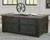 Ashley Furniture T736-20 Tyler Creek - Lift Top Cocktail Table - Grayish Brown / Black