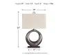 Ashley Furniture L207394 Saria - Metal Table Lamp  - Antique Silver Finish