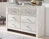 Ashley Furniture B181-31 Paxberry - Six Drawer Dresser - Medallion Drawer Pulls - Whitewash
