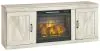 Ashley Furniture EW0331W8 Bellaby - 5-Piece Entertainment Center With Electric Fireplace - Whitewash