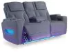 Ashley Furniture PC4980218 Studio Cave - Power Reclining Loveseat with Console - Steel