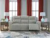 Ashley Furniture PC6420315 Forest Lake - Power Reclining Sofa With Adj Headrest - Alloy
