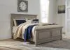 Ashley Furniture B733/31/36/46/57/54/96/92(2) Ashley Furniture B733/31/36/46/57/54/96/92(2) Lettner - 8 Pc. - Dresser, Mirror, Chest, Queen Panel Bed, 2 Nightstands - Light Gray