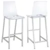 CoasterEssence 100295 Juelia - Bar Stools (Set of 2) - Chrome And Clear Acrylic