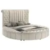 Coaster Fine Furniture 360111Q Sonya - Upholstered Queen Round Storage Bed - Ivory