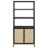 Coaster Fine Furniture 961651 Amherst - 3-Shelf Radio Weave Cane Metal Accent Cabinet - Black