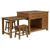 Coaster Fine Furniture 182446 Mayfair - 3 Piece Kitchen Island With Extension Table - Dark Oak