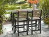 Ashley Furniture PCP221-113 Shoreline Beach - Outdoor Counter Table And 2 Barstools (Set of 3) - Black / Beige