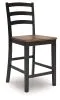 Ashley Furniture D634-124 Wildenauer - Barstool (Set of 2) - Brown / Black