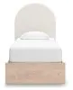 Ashley Furniture PCB1566B2 Arloster - Twin Upholstered Panel Bed - Tan / White