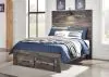Ashley Furniture B211B47 Ashley Furniture B211B47 Drystan - Full Panel Bed With 2 Storage Drawers - Brown / Beige